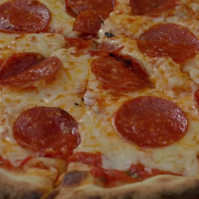 Pizza pepperoni vue du dessus